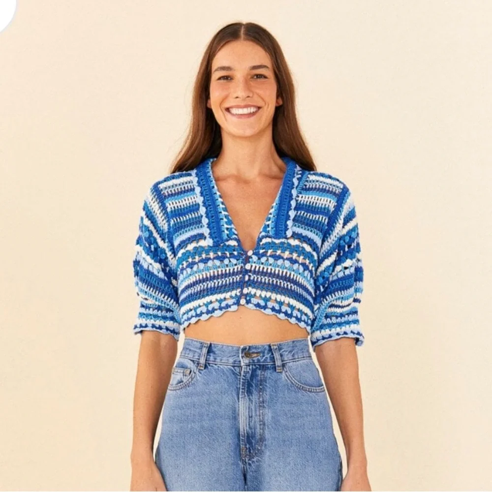 Farm Rio crochet top - Picture 1 of 5